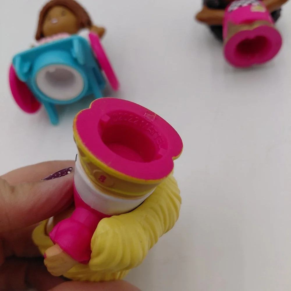 Fisher Price Little People Barbie Figures Lot 3 Girls Wheelchair Pink Checkered